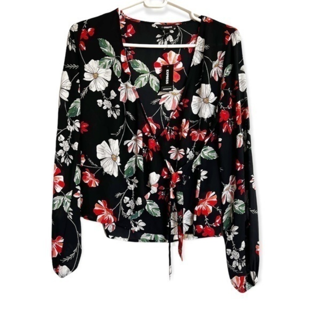 Express Floral wrap blouse NEW